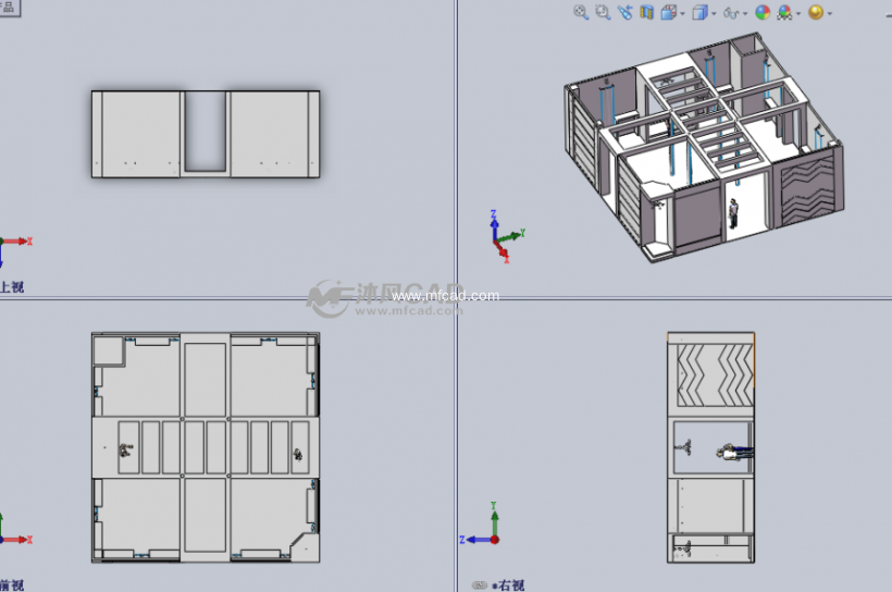 展览会展台设计模型三视图