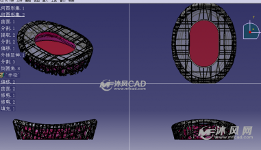 北京鸟巢设计模型三视图