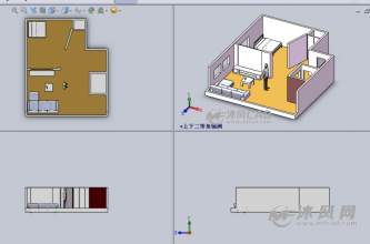房间室内设计模型三视图