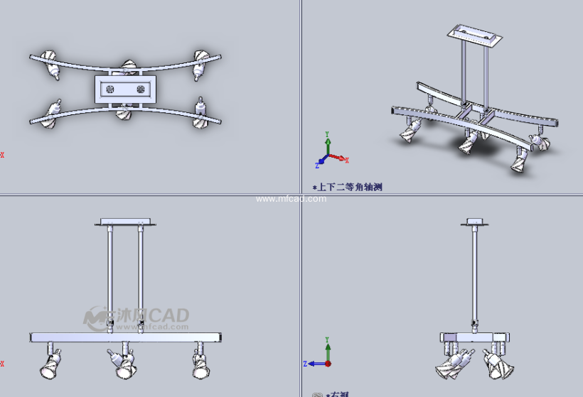 天花吊灯设计模型三视图
