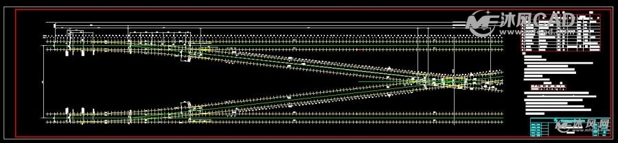 60kg,9号道岔13 m间距交叉渡线(铁路)-机械设备图纸-沐风网
