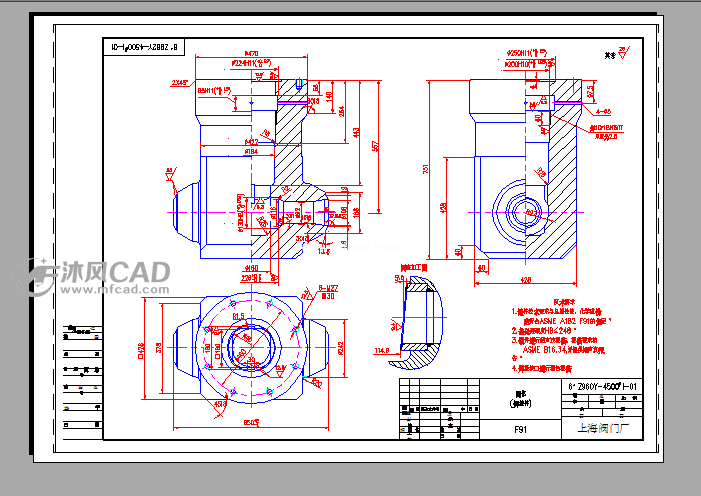 4500lb6〃阀体零件图