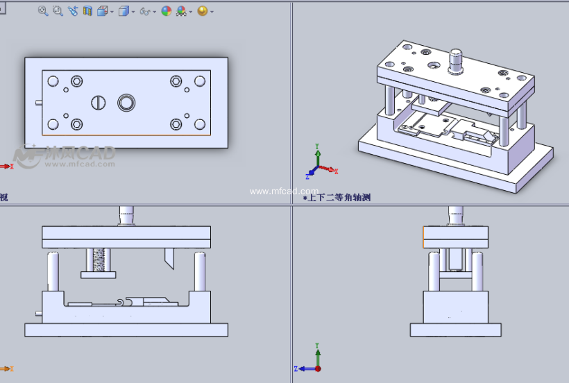 折弯片弯曲模具设计模型三视图
