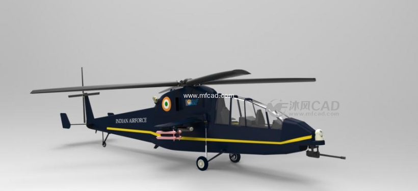 军事直升战斗机设计模型