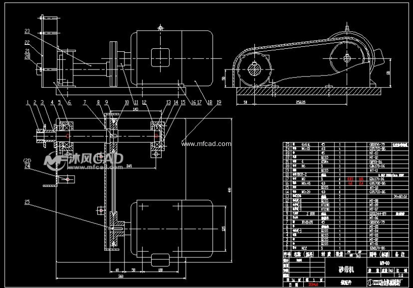 mt-00 磨头砂带机(dwg格式14张图)