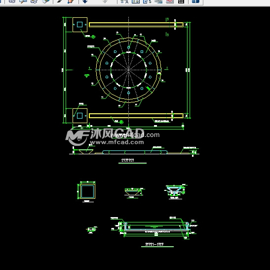 噴泉設計方案cad圖 - autocad水景噴泉施工圖下載 - 沐風圖紙