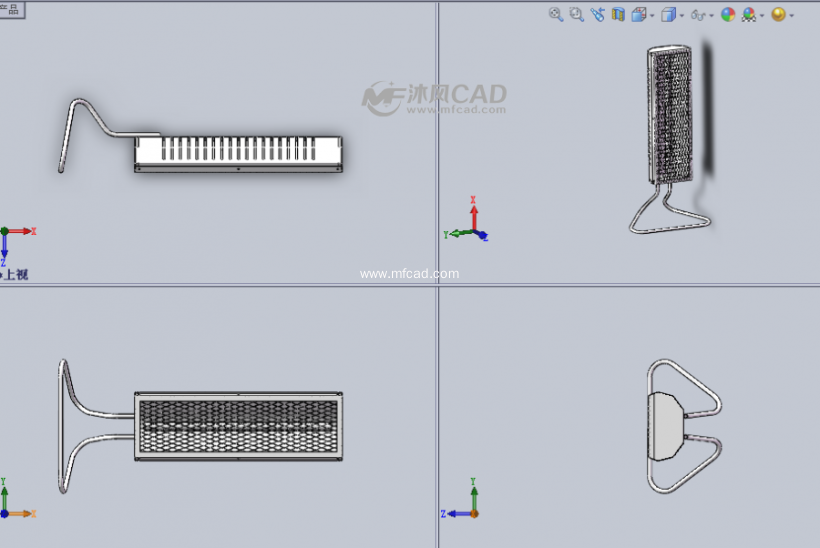 冬天使用的小型取暖器設計模型三視圖