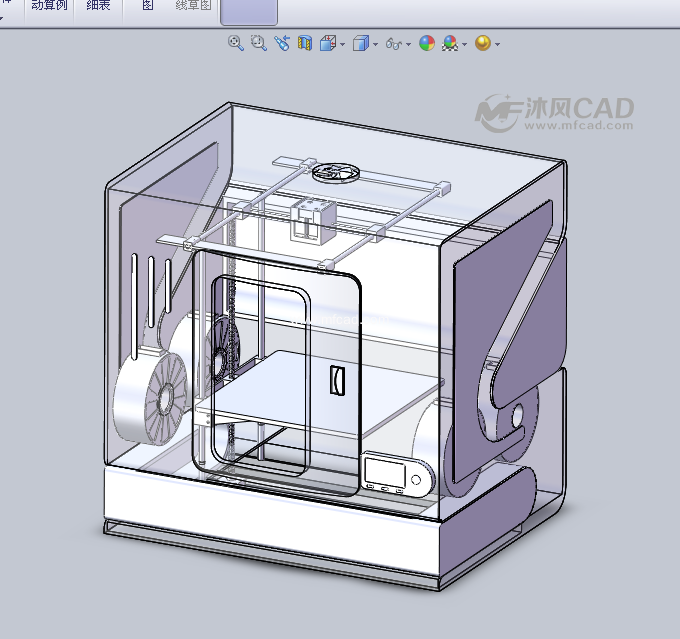 3d打印机风格模型 - solidworks机械设备模型下载 - 沐风图纸