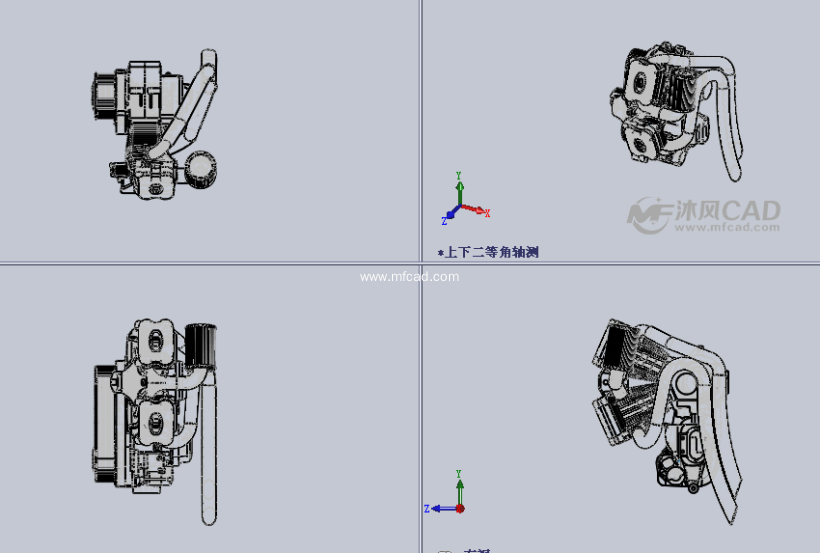 (摩托车)详解发动机设计模型三视图