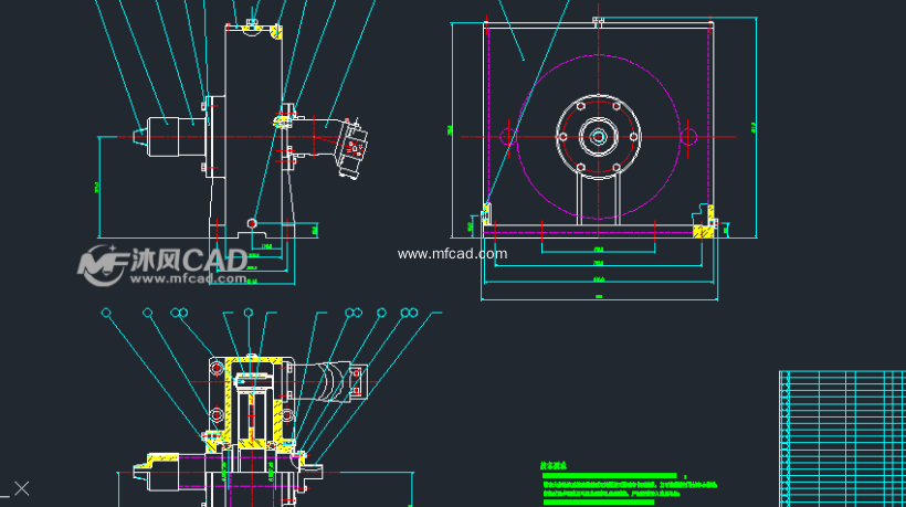 mz120全液压旋转钻机动力头全套图纸 - autocad普通工程机械图纸