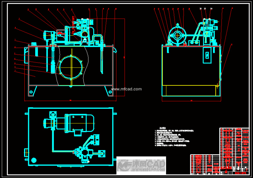 液压站装配图-a0