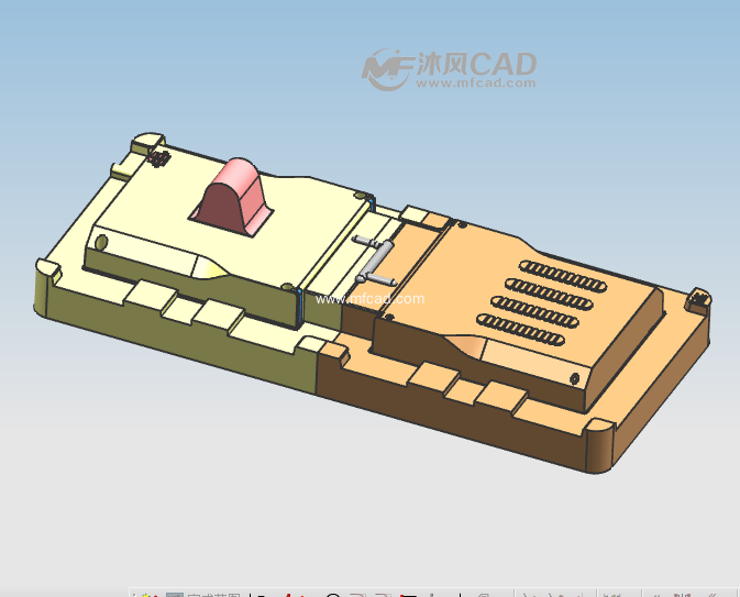 家电模具设计二出二3D模具分模图