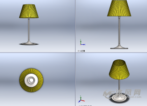 精美的台灯三视图