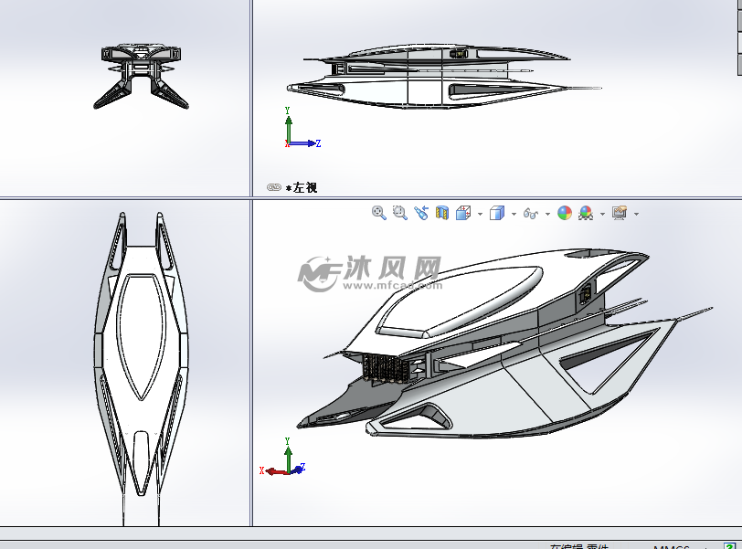 宇宙飞船模型设计 - solidworks交通工具模型下载 - 沐风图纸