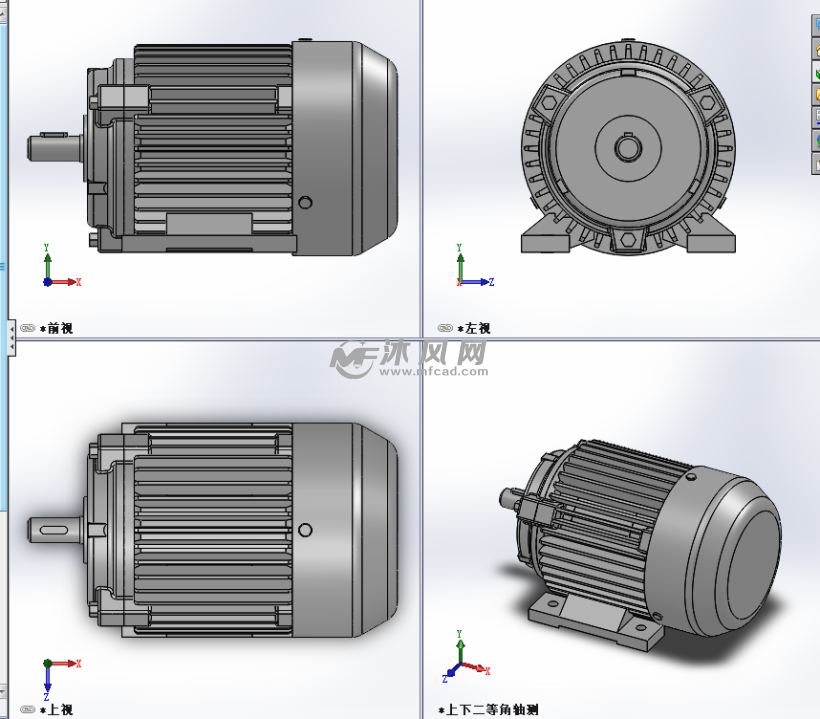 y系列异步电动机三视图