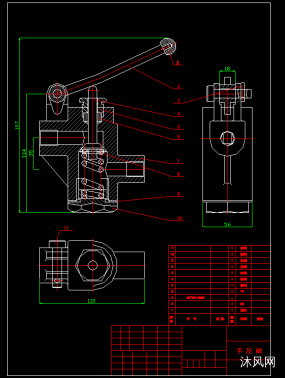 手压阀零件图级装配图图纸合集的封面图