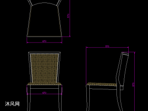 20多款餐椅cad三视图