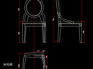 130款欧式餐椅三视图,细节图