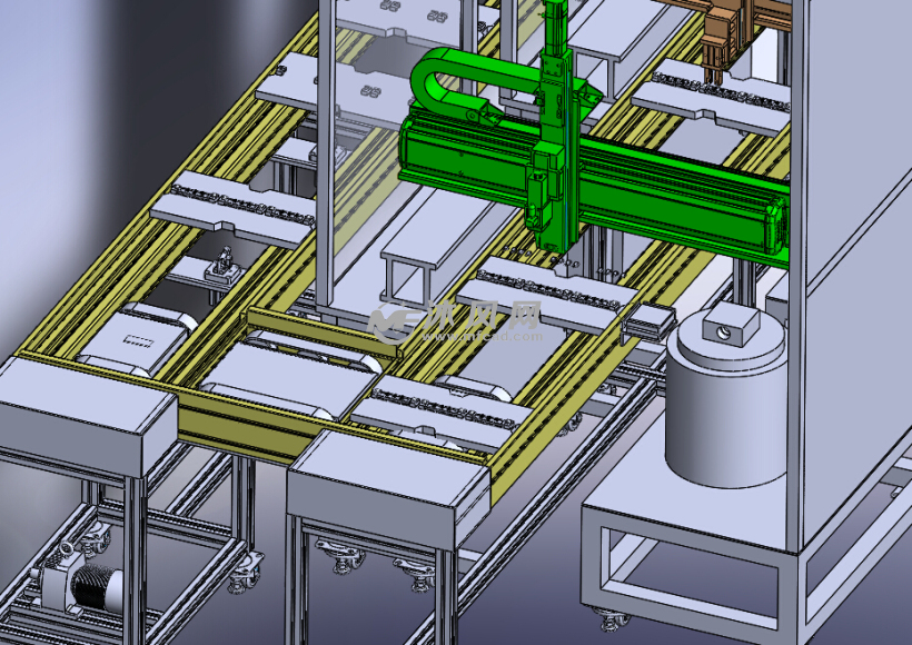 自動化組裝流水線 - solidworks機械設備模型下載 - 沐風圖紙