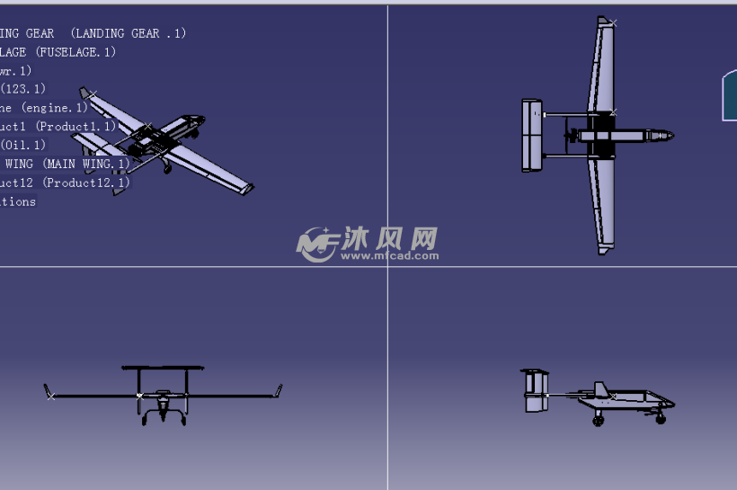 无人机设计模型(学生作品)三视图