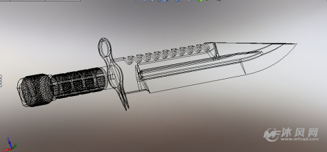 军用匕首设计模型线性结构图