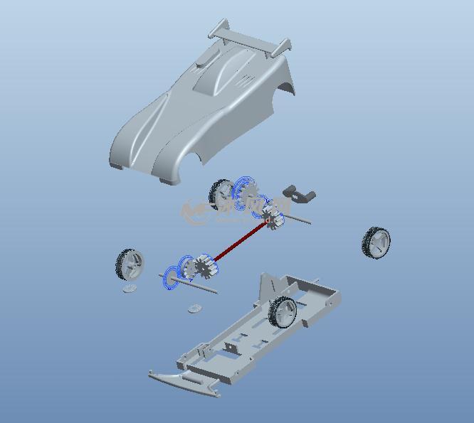 四驱车模型proe - proe玩具公仔类模型下载 - 沐风图纸