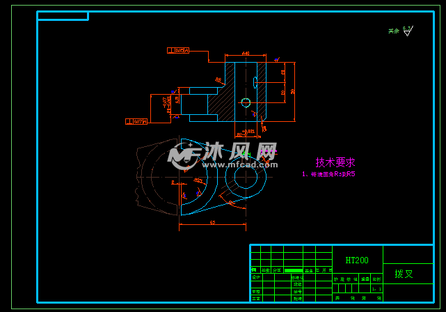 車床變速箱拔叉及專用夾具設計-鑽鉸Φ22孔氣動夾具【型號831007】