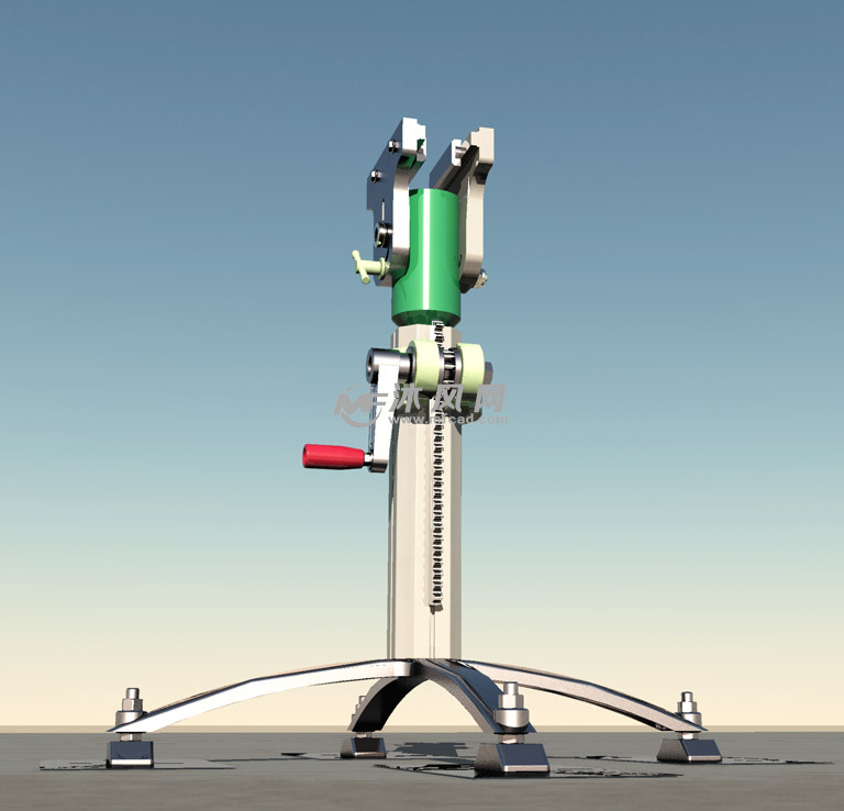 万向落地式支架设计模型 solidworks机械设备模型下载 沐风图纸