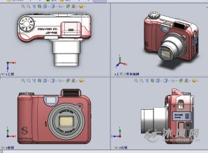 一款數碼相機設計模型三視圖
