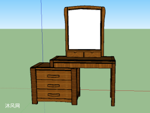新維多利亞風格的梳妝檯2 - sketchup室內傢俱模型 - 沐風圖紙