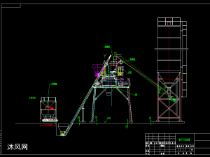 hzs50砼攪拌站效果圖dwg格式exb格式各1張圖