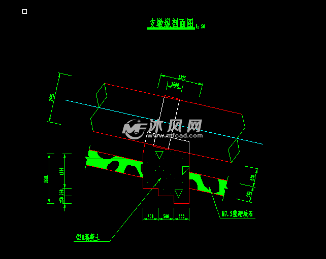 支墩纵剖面图