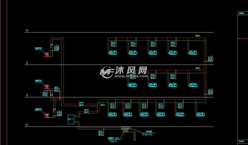 [湖南]別墅住宅空調及地暖系統設計施工圖 - autocad暖通空調相關圖紙