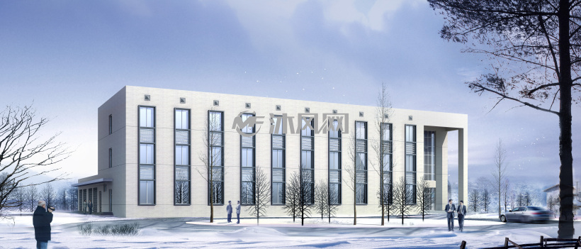 某三层办公综合楼建筑施工图(含效果图)