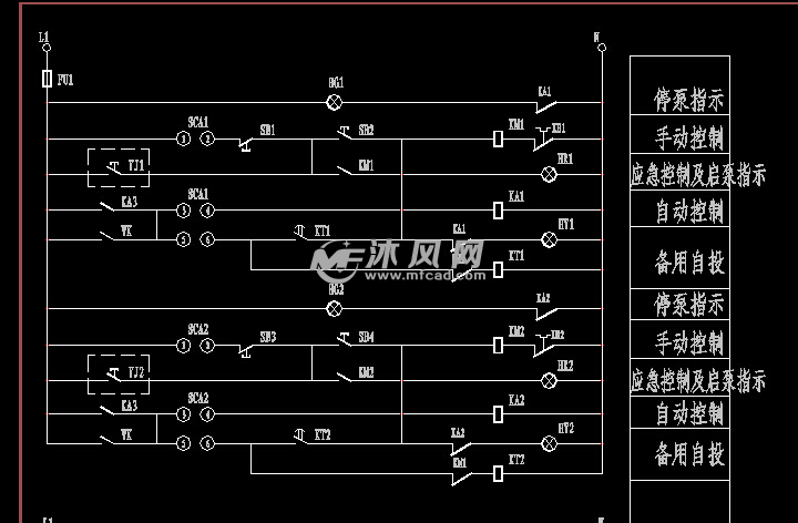 自动喷洒用消防泵一用一备控制电路