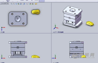鼠标注塑模具设计模型三视图