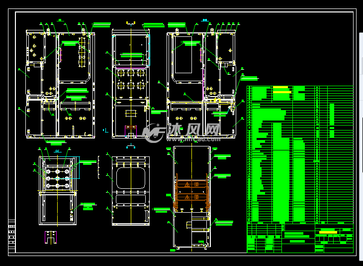 kyn28 高压柜馈线柜 柜体零件图