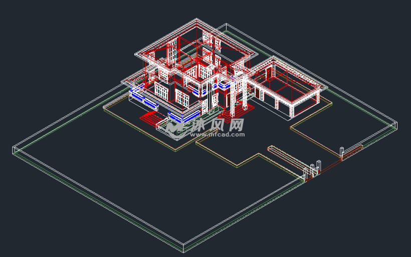 cad别墅沙盘模型