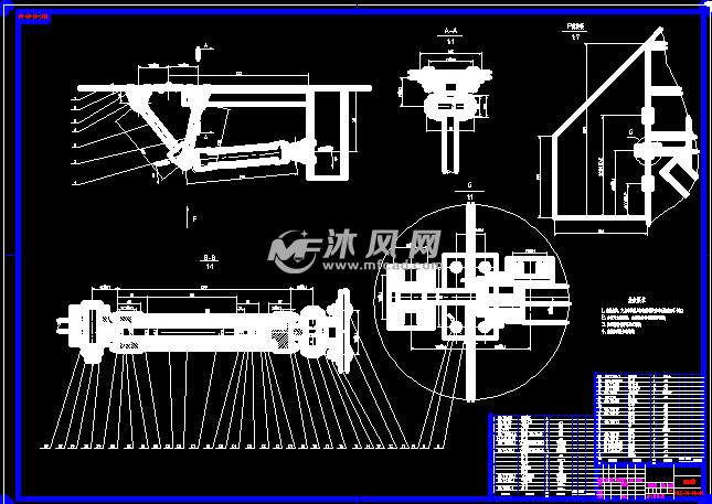 沉降梁回转机构及翻盖机构的设计 - 其他autocad机械图纸 - 沐风图纸