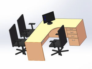 l型办公桌三视图图片
