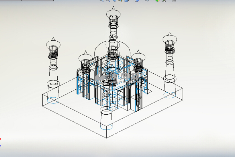 私人绘制的泰姬陵设计模型 - solidworks园林建筑模型下载 - 沐风图纸