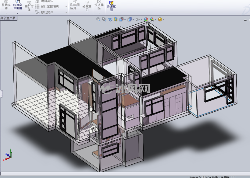 的楼房整体布局设计模型 - solidworks园林建筑模型下载 - 沐风图纸