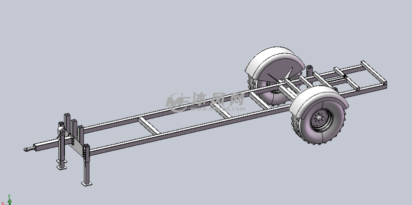 (1/4)详解的钢结构拖车设计模型图纸描述沐风网图纸(7-8月)图纸补贴