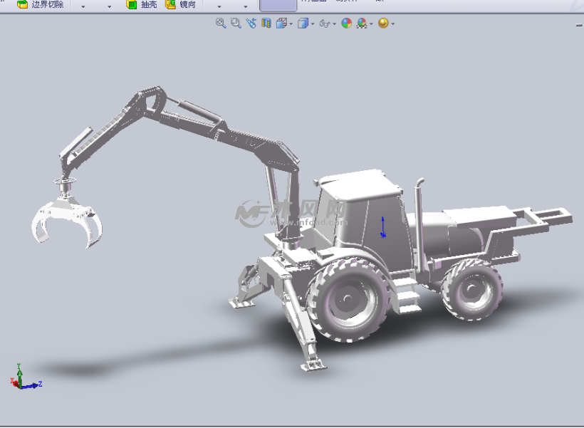 帶機械爪拖拉機設計模型