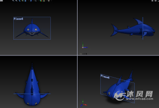 大鲨鱼绘制模型三视图