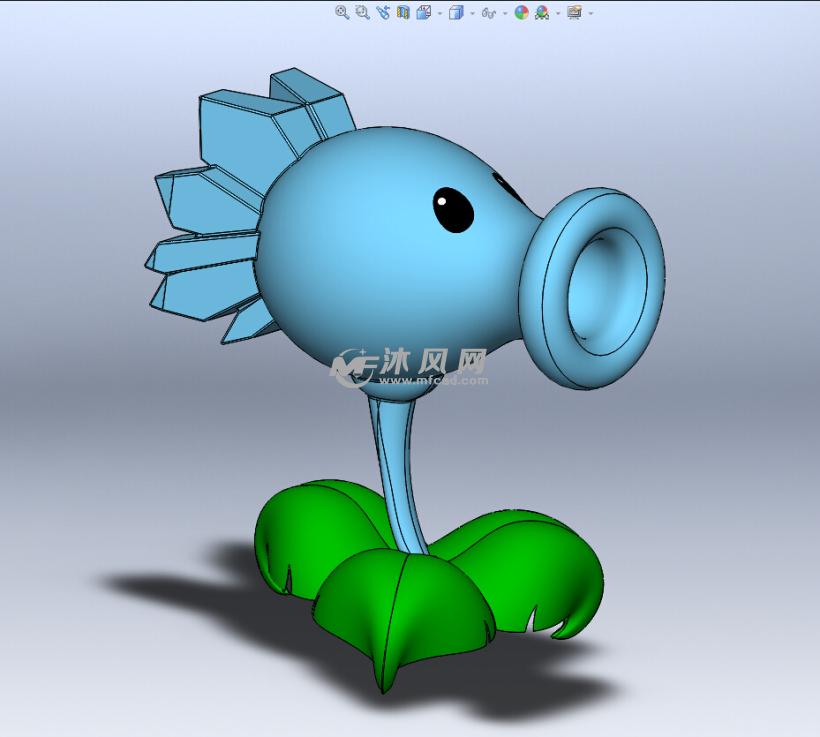 减速(冷冻)植物绘制模型减速(冷冻)植物绘制模型三视图减速(冷冻)植物