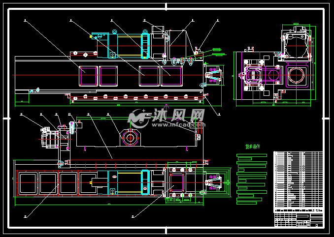 方滑枕,侧铣头装配图 - autocad机械加工机床图纸下载 - 沐风图纸