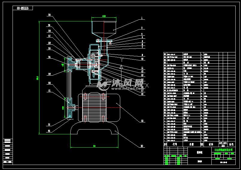 9fz150-00 粉碎机装配图 - autocad筛分与破碎设备图纸下载 - 沐风