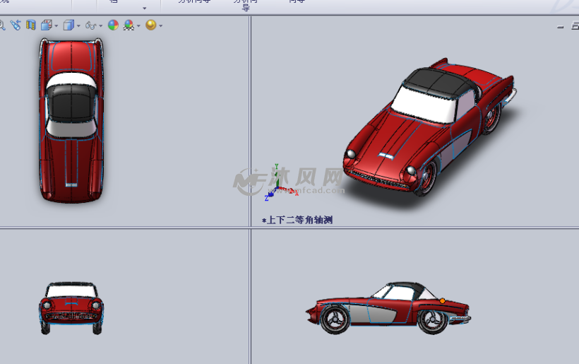 警笛汽車設計模型三視圖