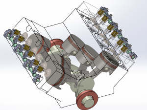 轿车v6发动机(机构完整) - solidworks机械设备模型下载 - 沐风图纸